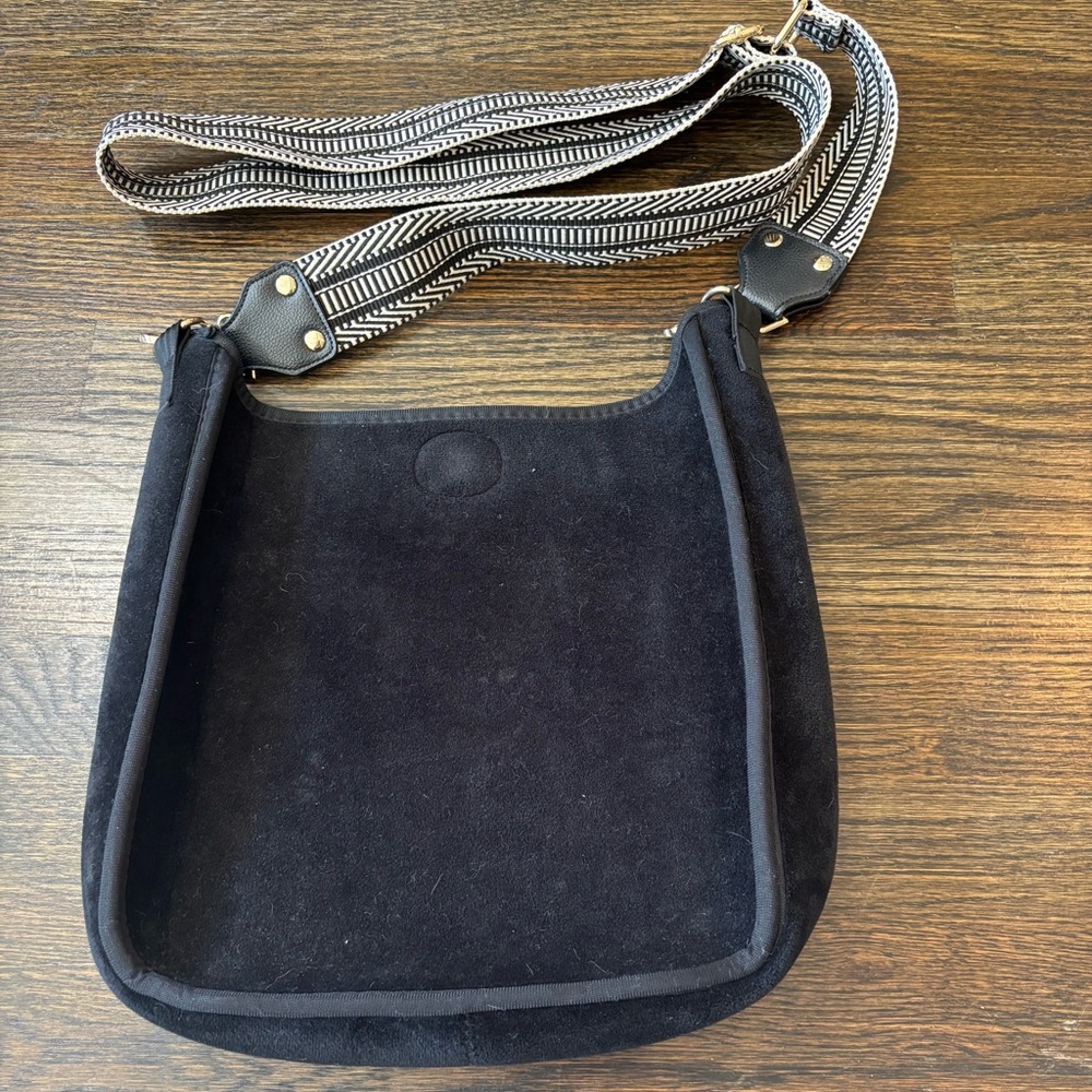 Elegant Black Suede Shoulder Bag
